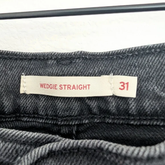 Levi's Wedgie Straight In Well Worn Black Size 31 - Picture 4 of 7